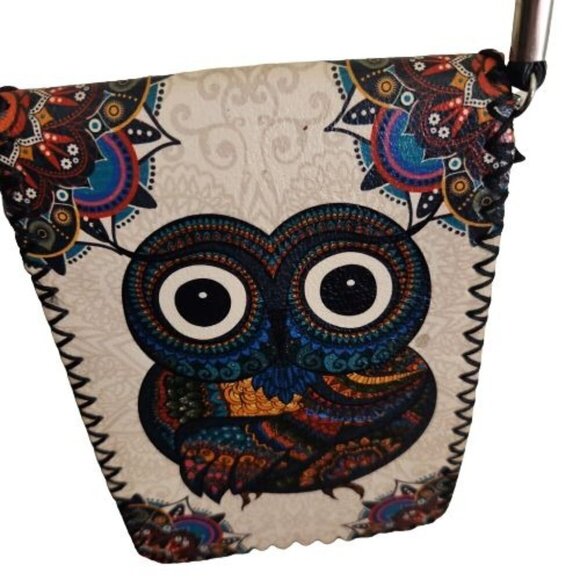Leather Owl Bohemian Quirky Crossbody Phone Bag - Picture 3 of 8
